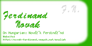 ferdinand novak business card